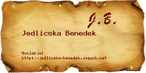 Jedlicska Benedek névjegykártya