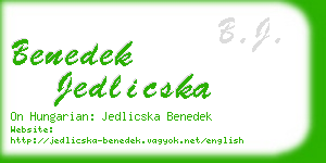 benedek jedlicska business card